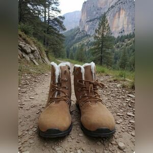 Lightweight Cozy Brown Suede Lace-Up Boots
